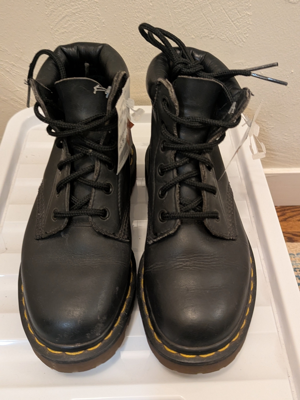 Dr. Martens Black Leather Short Boots